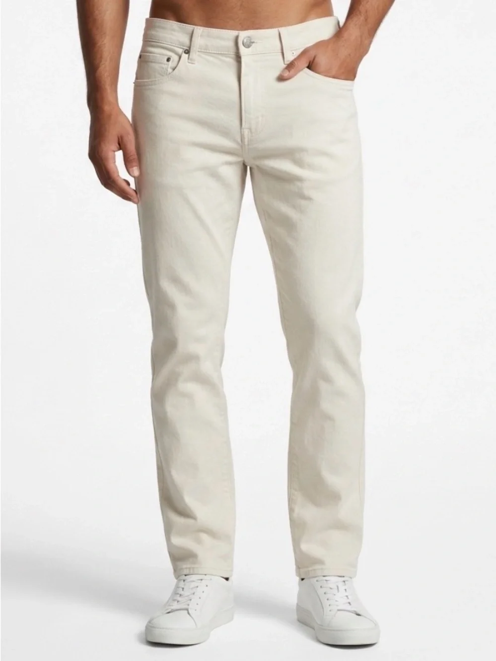 NWT Perry Ellis White Men’s Slim Fit Straight Leg Low Rise Stretch Jeans 32x32